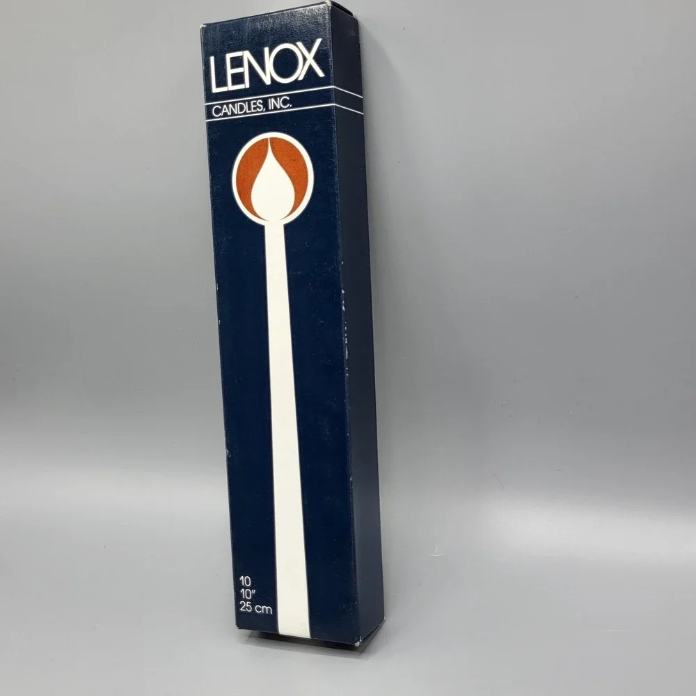 Lenox Taper Candles 10 Inch Vintage Boxed Set of 10 Blue 512-0335